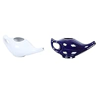 Leak Proof Durable Ceramic White 260 ML and 230 ML Neti Pot Comfortable Grip Microwave and Dishwasher Safe eco Friendly Natural Treatment for Sinus