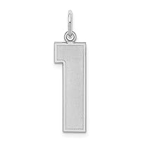925 Sterling Silver Large Satin Sport game Number Charm Pendant Necklace Jewelry for Women in Silver Choice of Numbers and 0 1 2 3 4 5 6 7 8 9