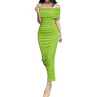 Girl Style Offshoulder Low Breast Split Strap Slimming Dress Long Skirt Embellished Dress