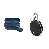 JBL Endurance Race Waterproof True Wireless Active Sport Earbuds & Clip 3, Black - Waterproof, Durable & Portable Bluetooth Speaker - Up to 10 Hours of Play - Includes Noise-Cancelling Speakerphone