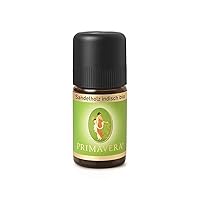 PRIMAVERA Sandalwood Indian Organic 5 ml - Aroma Oil, Fragrance Oil, Aromatherapy - Balancing, Inspiring, Warming - Vegan