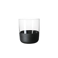 Villeroy & Boch - Manufacture Rock whisky glass set, 4 pces, crystal glass with matt black base, capacity 250 ml