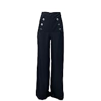 DEREK LAM Women's Flared Button Front Pants,Black. 42