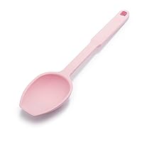 GreenLife Cooking Tools and Utensils, Silicone Spoon for Scooping Scraping and Mixing, Heat and Stain Resistant, Dishwasher Safe, Soft Pink