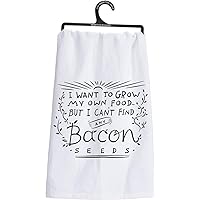 Primitives by Kathy LOL Made You Smile Dish Towel, 28-inch by 28-inch, Bacon Seeds (25538)
