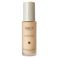 Liquid Norrsken Foundation - Silky Smooth Coverage - Luminous, Dewy Finish for Dry and Dull Skin - Water Resistant and Vegan Makeup - 206 Freja - Warm Light - 1.01 oz