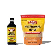 Bragg Premium 12 Ounce Nutritional Yeast Seasoning Pouch - Vegan, Gluten Free Cheese Flakes and Liquid Aminos All Purpose Seasoning – Soy Sauce Alternative 16 ounce