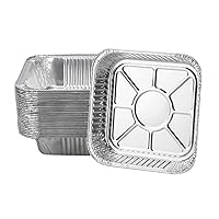 Non-Stick Disposable Air Fryer Aluminum Foil Liners Square 50PCS, Oil-Proof Aluminum Foil Tin Box Also for Steamer Basket Instant Pot Oven & Grill (8 * 8 Inch-Square)
