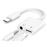USB C to 3.5mm Headphone and Charger Adapter, 2 in 1 USB Type C to Aux Audio Jack with Fast Charging Dongle Port Connectors Compatible with iPhone 15, Samsung S23/S22, iPad Pro Air, Pixel 7/6/5/4