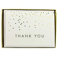 Graphique Falling Dots Boxed Notecards, 16 Embellished Gold Polka-Dotted 
