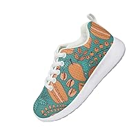 Children's Sneakers Boys and Girls Front Lace-Up Shoes Round Toe Flat Heels Loose Comfortable Jogging Sneakers