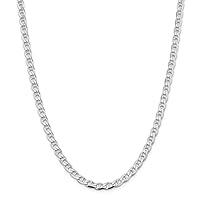 925 Sterling Silver Flat Nautical Ship Mariner Anchor Chain Necklace Jewelry for Women in Silver Choice of Lengths 22 24 26 16 18 20 30 and Variety of mm Options