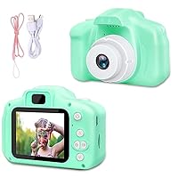 Capture Fun Moments: Kids Digital Camera with 1080P HD Video and 2.0 Inch IPS Screen - Ideal Christmas, Birthday, and Festival Toy Gifts for 3-8 Year Olds (Green)