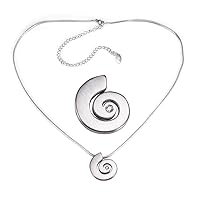 Classic Pley Jewellery Set Snail Magnetic Necklace Pendant with Swarovski Solitaire Plus Magnetix 1788 Snake Chain Magnetic Jewellery 4you # 1247, Metal, Swarovski