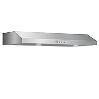 30'' Slim Under Cabinet Range Hood - 4-Speed Exhaust Fan, 2 Reusable Filters, Bright LED Lights, Stainless Steel Finish - All You Need for a Clean and Stylish Kitchen
