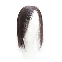 Remy Human Hair Hand Tied Mono Hair Toppers for Women with Left Part, 3
