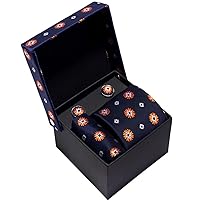 Men's Tie, Cufflinks, Scarf Gift Box Set, Business Formal Polyester Silk Tie Set