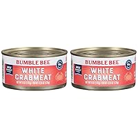 Bumble Bee White Flake Crabmeat in Water, 6 oz Can (Pack of 2) – Wild Caught, 16g Protein & 1g Carb per Serving - Gluten Free - Great Use in Crab and Seafood Recipes