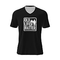 Old Lives Matter T-Shirts Men's Casual Football Jersey V-Neck Short Sleeve Top