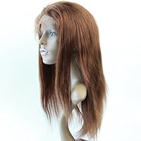 Front Lace Wigs Soft Brazilian Hair 100% Remy Human Hair Wig Natural Straight #4 (10