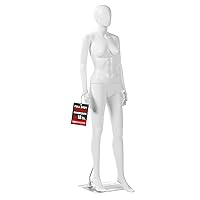 Female Form Mannequin - Versatile 360° Design, Easy Assemble, Full Body Dress Form Female Mannequin with Adjustable Posture, Turnable Head & Flexible Limbs - White