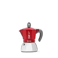 Bialetti - Moka Induction, Moka Pot, Suitable for all Types of Hobs, 6 Cups Espresso (9.4 Oz), Red