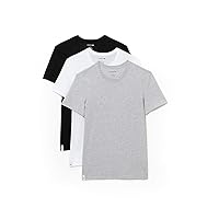 Lacoste Men's Essentials 3 Pack 100% Cotton Regular Fit Crewneck T-Shirts