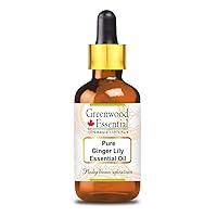 Pure Ginger Lily Essential Oil (Hedychium spicatum) with Glass Dropper Steam Distilled 30ml (1.01 oz)