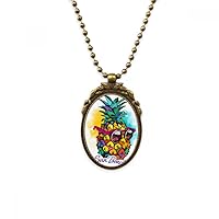 Sunglasses Pineapple Tropical Style Fruit Antique Necklace Vintage Bead Pendant Keychain