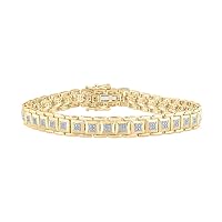 10K Yellow Gold Mens Diamond Square Stylish Link Bracelet 1/2 Ctw.