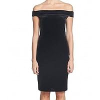 1. STATE Women's Black Velvet Off-The-Shoulder Stretch Sheath Dress SZ 10 New