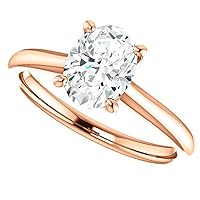 925 Silver, 10K/14K/18K Solid Gold Moissanite Engagement Ring, 1.5 CT Oval Cut Handmade Solitaire Ring Diamond Wedding Ring for Women/Her, VVS1 Colorless, Promises Gift Anniversary