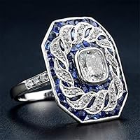 Huge Sapphire 925 Silver Women Wedding Engagement Ring Sz6-10 (9)