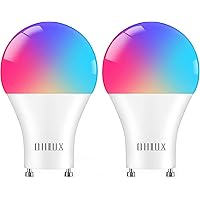 GU24 Smart Light Bulbs Compatible with Alexa, 10W 900LM Super Bright, RGBCW Color Changing GU24 LED Bulb, 120V 100W Halogen Replacement, 2Pack