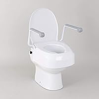 Homecraft Raised Toilet Seat with Arms, Helpful, Adjustable, Stable, and Secure Toilet Seat, Compensates for Impaired Movement with Taller Seat to Increase Independence While Using The Toilet