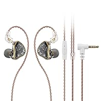 DB2 in-Ear Monitors: 1BA+1DD Hybrid HiFi Wired Earbuds, 3.5mm Earphones with 2Pin Detachable Tangle-Free Cable, IEMs for Gaming/Audiophile/Musicians,Resin Stereo Noise Isolating Headphones