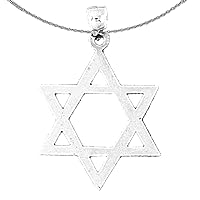Silver Star Of David Necklace | Rhodium-plated 925 Silver Star of David Pendant with 18