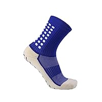 3 Pairs Blue Anti Slip With Grip Men Soccer Sock Size Regular #MNBP