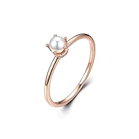KnSam 9K / 18K Gold Ring, Classic Friendship Rings with Oval Cut Pearl, 750/375 Gold Couple Rings, Engagement Ring, Real Gold Jewellery