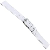 14mm Milano Sprint White Genuine Leather Stitched Ladies Watch Band Regular 2619