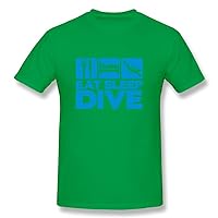 LINBIN Men's Eat Sleep Dive T-shirt XL ForestGreen