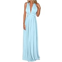 Womens Sleeveless Deep V Neck Dress Bodycon Backless Maxi Dress Bridesmaid Cocktail Dresses Sexy Formal Evening Gowns