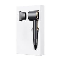Professional Ionic Hair Dryer, 1400 Watts, with Nozzle and Bag, Multiple Settings, Black