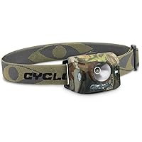 CYCLOPS Ranger X-Power Headlamp Hunting Tactical Durable Lightweight Compact Adjustable Headband 4 Light Modes Bright 3 Color LEDs 126 Lumen Head Flashlight AAA Batteries Included