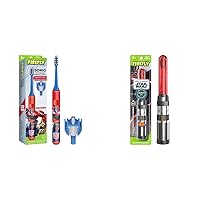 FIREFLY Transformers Sonic Toothbrush with Cover & Star Wars Kylo Ren Rey Lightsaber Toothbrushes, Soft Bristles, Ages 3+
