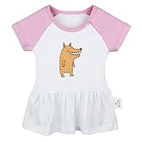 I'm A Carnivore Funny Dresses Infant Baby Girls Princess Dresses Toddler Kids Babies Ruffles Animal Wolf Pattern Skirts