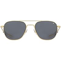 AO Original Pilot Sunglasses - Gold - True Color Gray SkyMaster Glass Lenses - Bayonet Temple - Polarized - 52-20-140