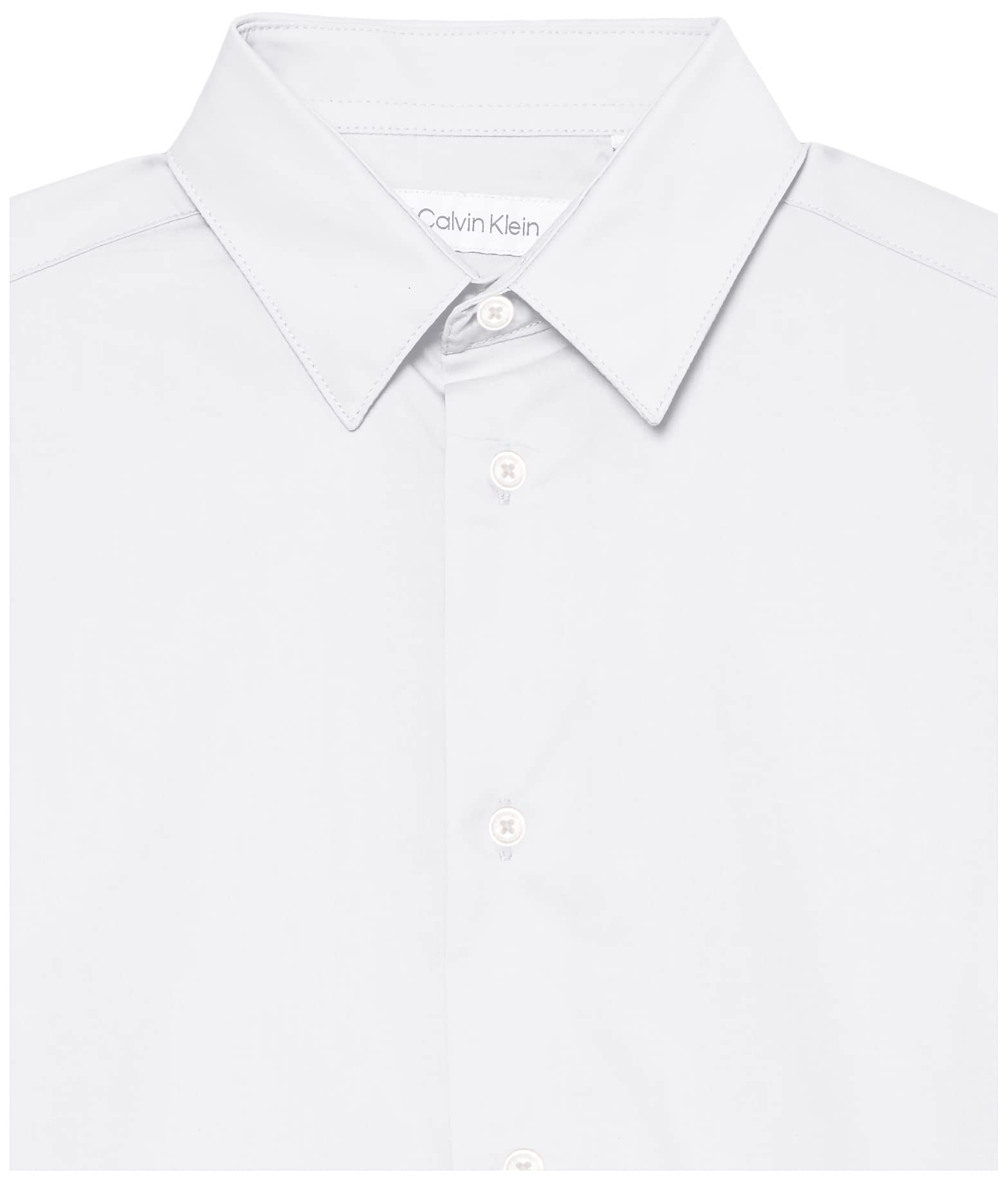 Calvin Klein Boys' Long Sleeve Slim Fit Dress Shirt, Style with Buttoned Cuffs & Shirttail Hem