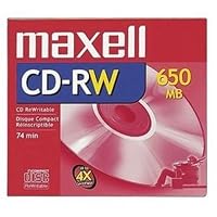 MAXELL 630010 / 4x CD-RW Media 650MB - 1 Pack by Maxell