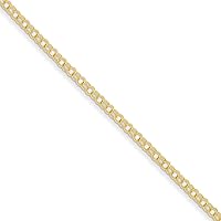 14k 3mm Solid Double Link Charm Fine Jewelry Gift For Her For Women Bracelet